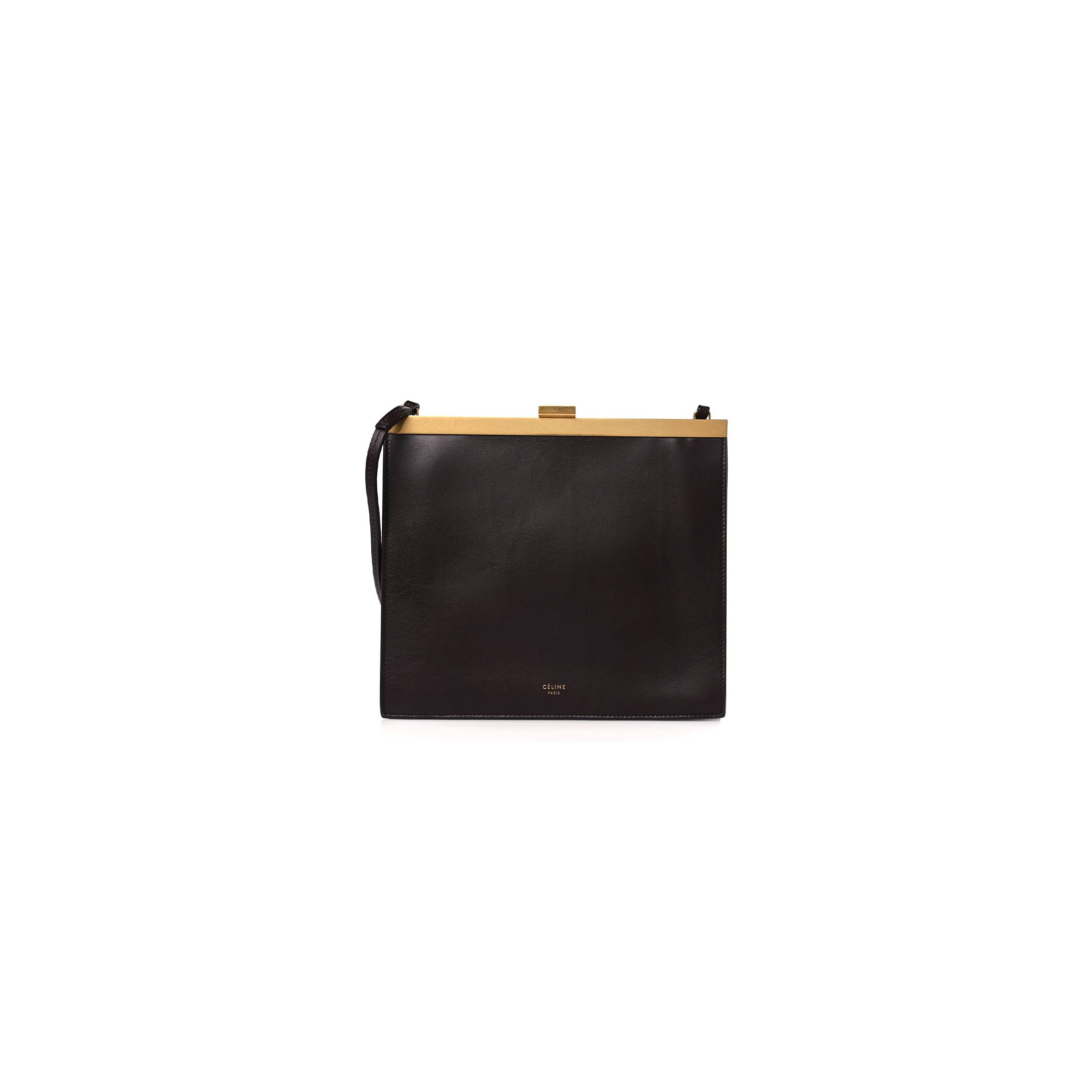 CELINE SMOOTH CALFSKIN MINI CLASP BAG BORDEAUX (23*20*3cm) CELINE SMOOTH CALFSKIN MINI CLASP BAG BORDEAUX (23*20*3cm)