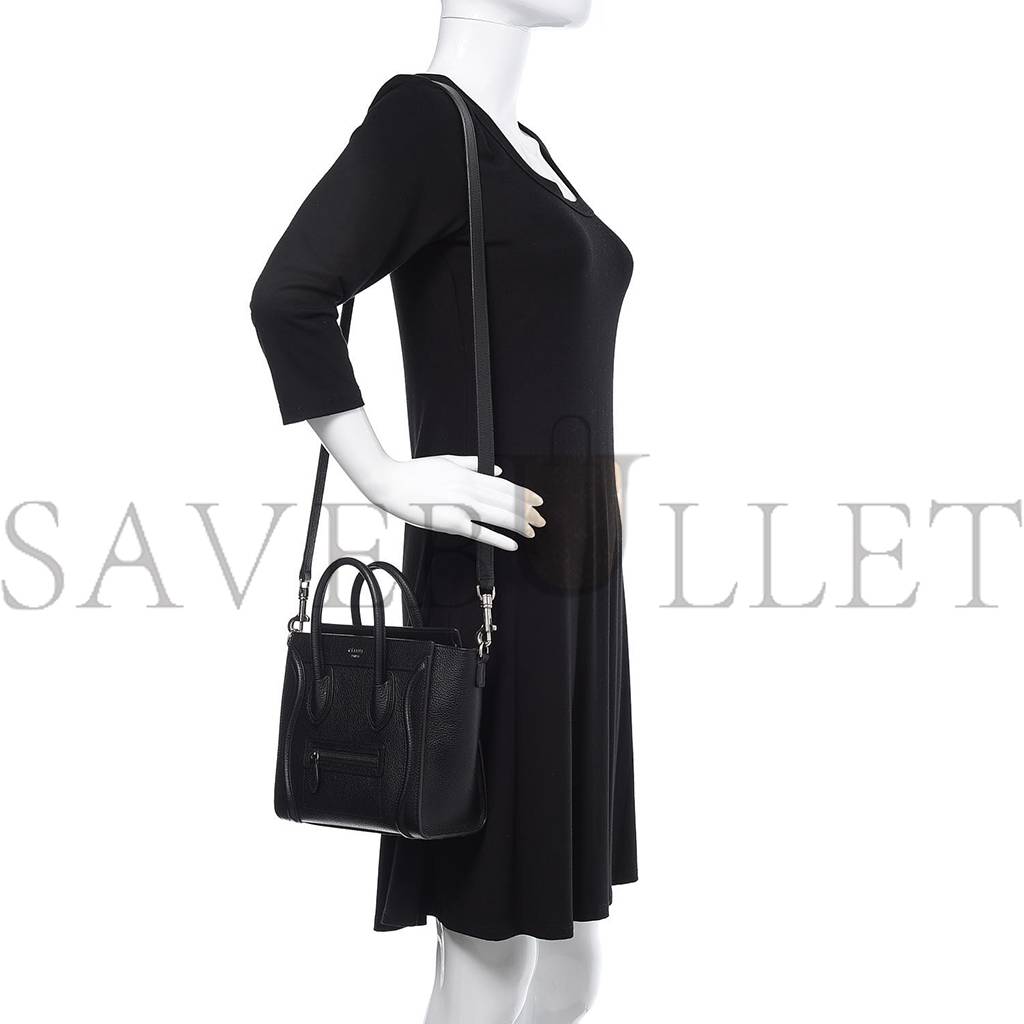 CELINE SMOOTH CALFSKIN NANO LUGGAGE BLACK (20*20*10cm) CELINE SMOOTH CALFSKIN NANO LUGGAGE BLACK (20*20*10cm)
