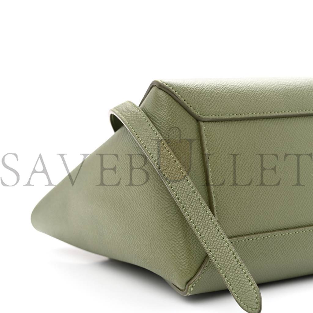 CELINE GRAINED CALFSKIN MICRO BELT BAG ARMY GREEN (23*22*13cm) CELINE GRAINED CALFSKIN MICRO BELT BAG ARMY GREEN (23*22*13cm)