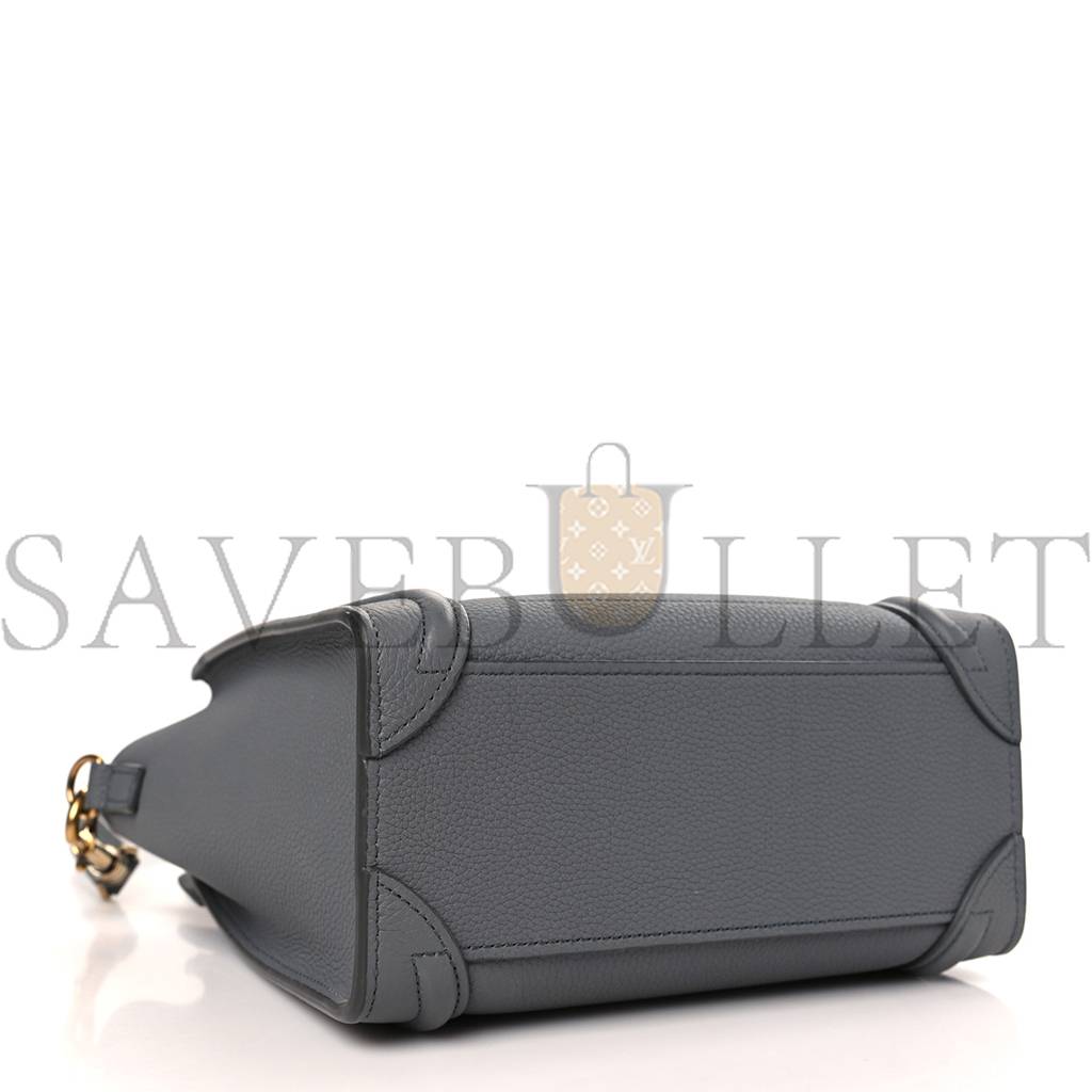 CELINE DRUMMED CALFSKIN NANO LUGGAGE KOHL (20*19*10cm) CELINE DRUMMED CALFSKIN NANO LUGGAGE KOHL (20*19*10cm)