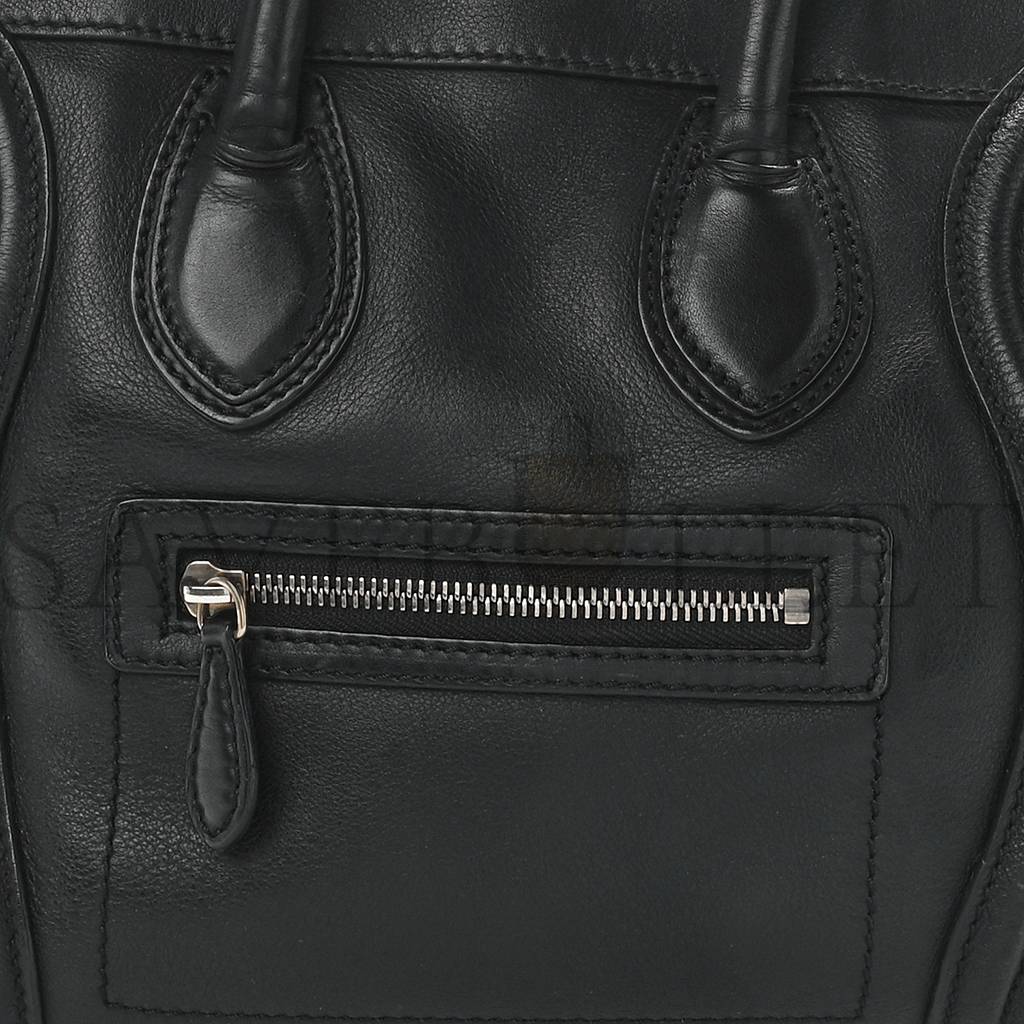 CELINE SMOOTH CALFSKIN MICRO LUGGAGE BLACK (26*26*14cm) CELINE SMOOTH CALFSKIN MICRO LUGGAGE BLACK (26*26*14cm)