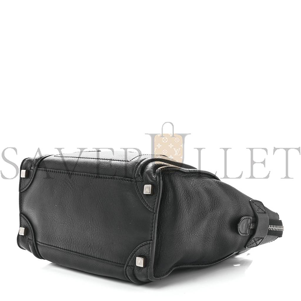 CELINE SMOOTH CALFSKIN MICRO LUGGAGE BLACK (26*26*14cm) CELINE SMOOTH CALFSKIN MICRO LUGGAGE BLACK (26*26*14cm)