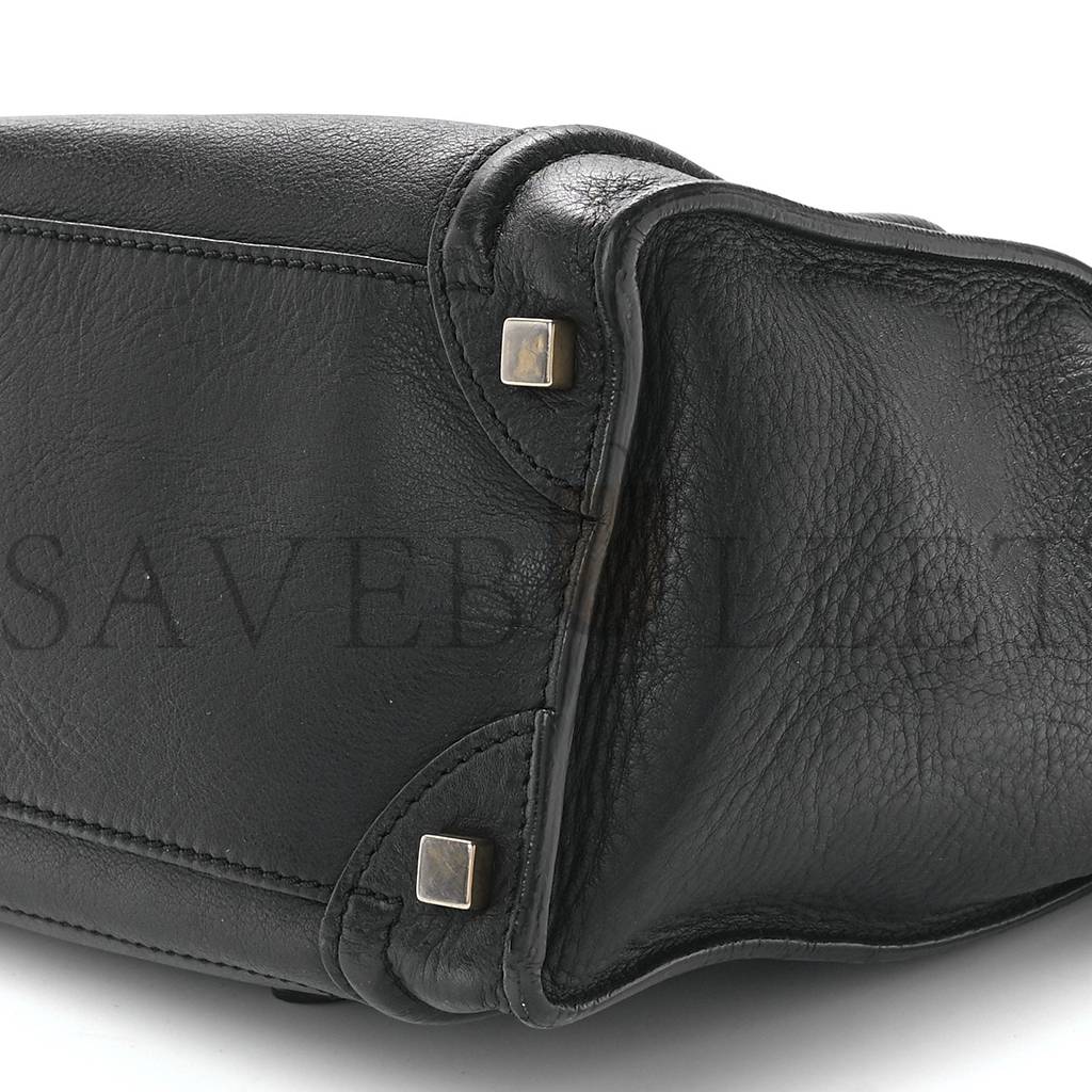 CELINE SMOOTH CALFSKIN MICRO LUGGAGE BLACK (26*26*14cm) CELINE SMOOTH CALFSKIN MICRO LUGGAGE BLACK (26*26*14cm)