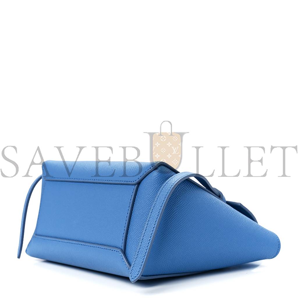 CELINE GRAINED CALFSKIN NANO BELT BAG BLUE (20*19*11cm) CELINE GRAINED CALFSKIN NANO BELT BAG BLUE (20*19*11cm)