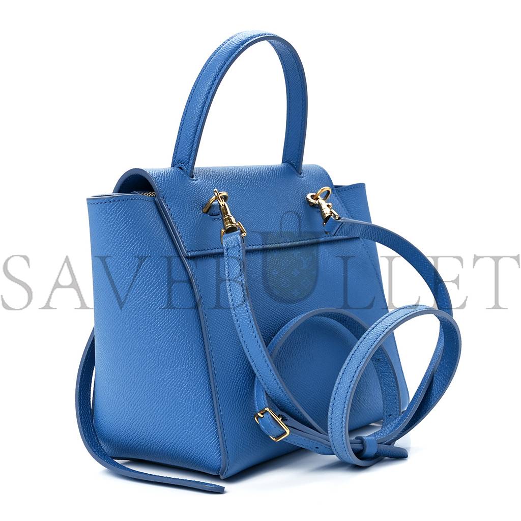 CELINE GRAINED CALFSKIN NANO BELT BAG BLUE (20*19*11cm) CELINE GRAINED CALFSKIN NANO BELT BAG BLUE (20*19*11cm)