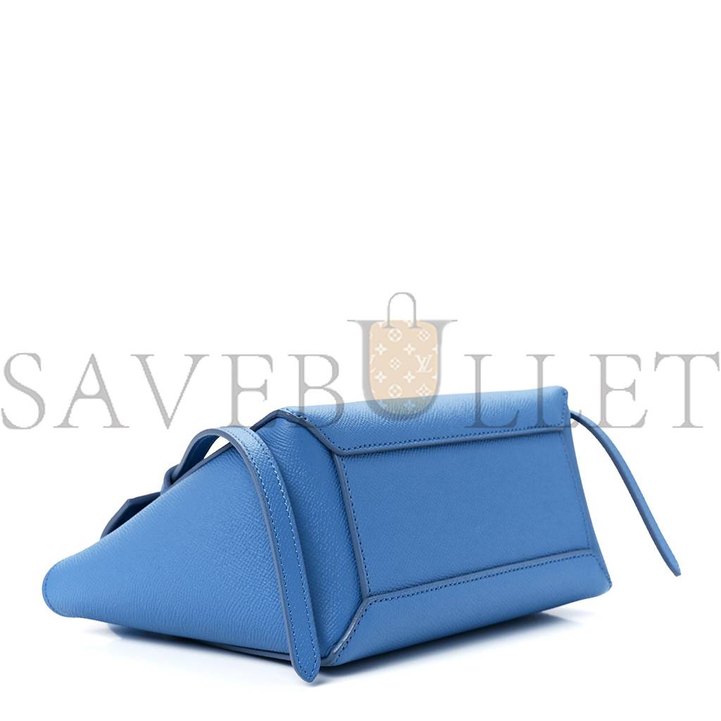 CELINE GRAINED CALFSKIN NANO BELT BAG BLUE (20*19*11cm) CELINE GRAINED CALFSKIN NANO BELT BAG BLUE (20*19*11cm)
