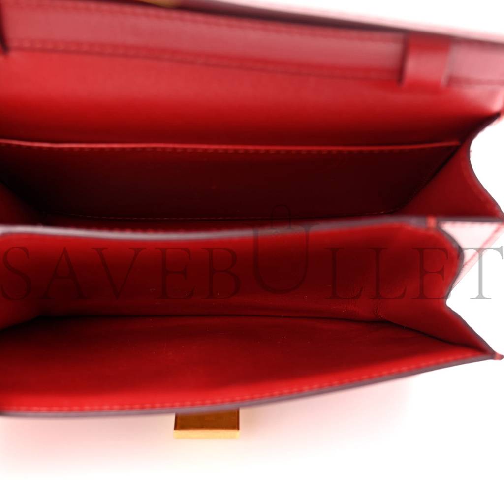 CELINE BOX CALFSKIN TEEN CLASSIC BOX FLAP BAG RED (18*15*6cm) CELINE BOX CALFSKIN TEEN CLASSIC BOX FLAP BAG RED (18*15*6cm)