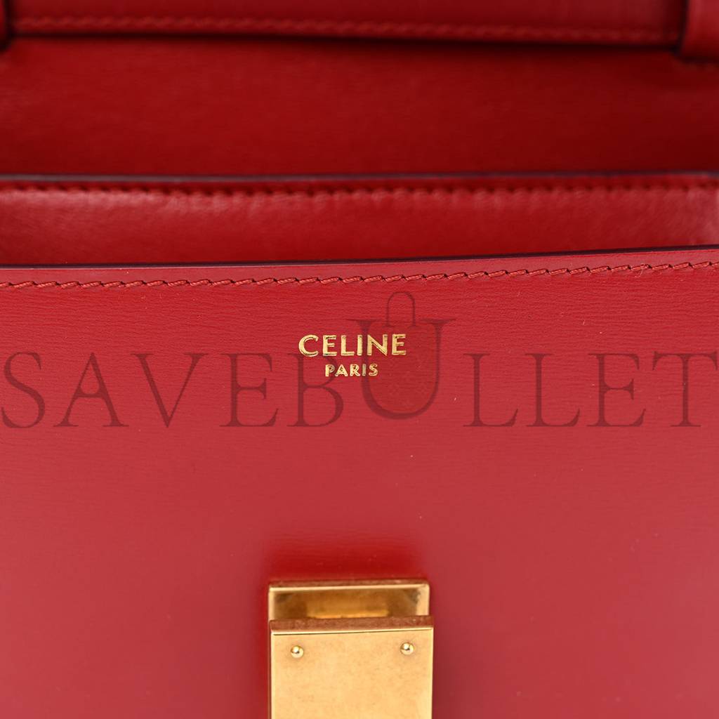 CELINE BOX CALFSKIN TEEN CLASSIC BOX FLAP BAG RED (18*15*6cm) CELINE BOX CALFSKIN TEEN CLASSIC BOX FLAP BAG RED (18*15*6cm)