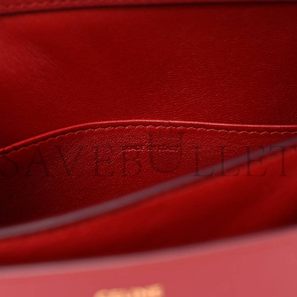 CELINE BOX CALFSKIN TEEN CLASSIC BOX FLAP BAG RED (18*15*6cm) CELINE BOX CALFSKIN TEEN CLASSIC BOX FLAP BAG RED (18*15*6cm)