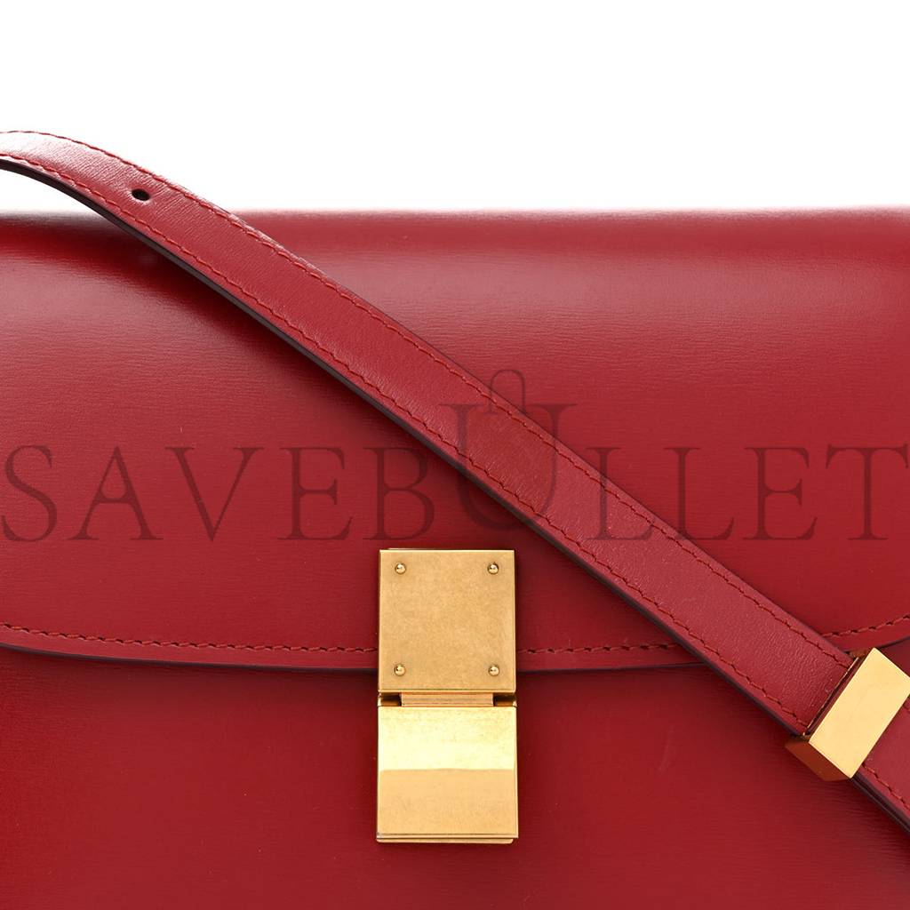 CELINE BOX CALFSKIN TEEN CLASSIC BOX FLAP BAG RED (18*15*6cm) CELINE BOX CALFSKIN TEEN CLASSIC BOX FLAP BAG RED (18*15*6cm)